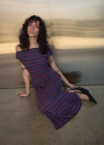 AFENDS Martina - Knit Maxi Dress - Club Stripe