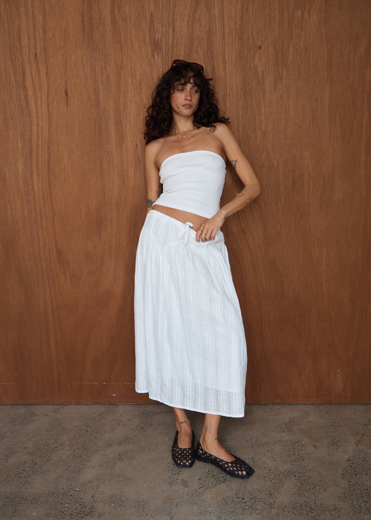 AFENDS Marlow - Midi Skirt - White