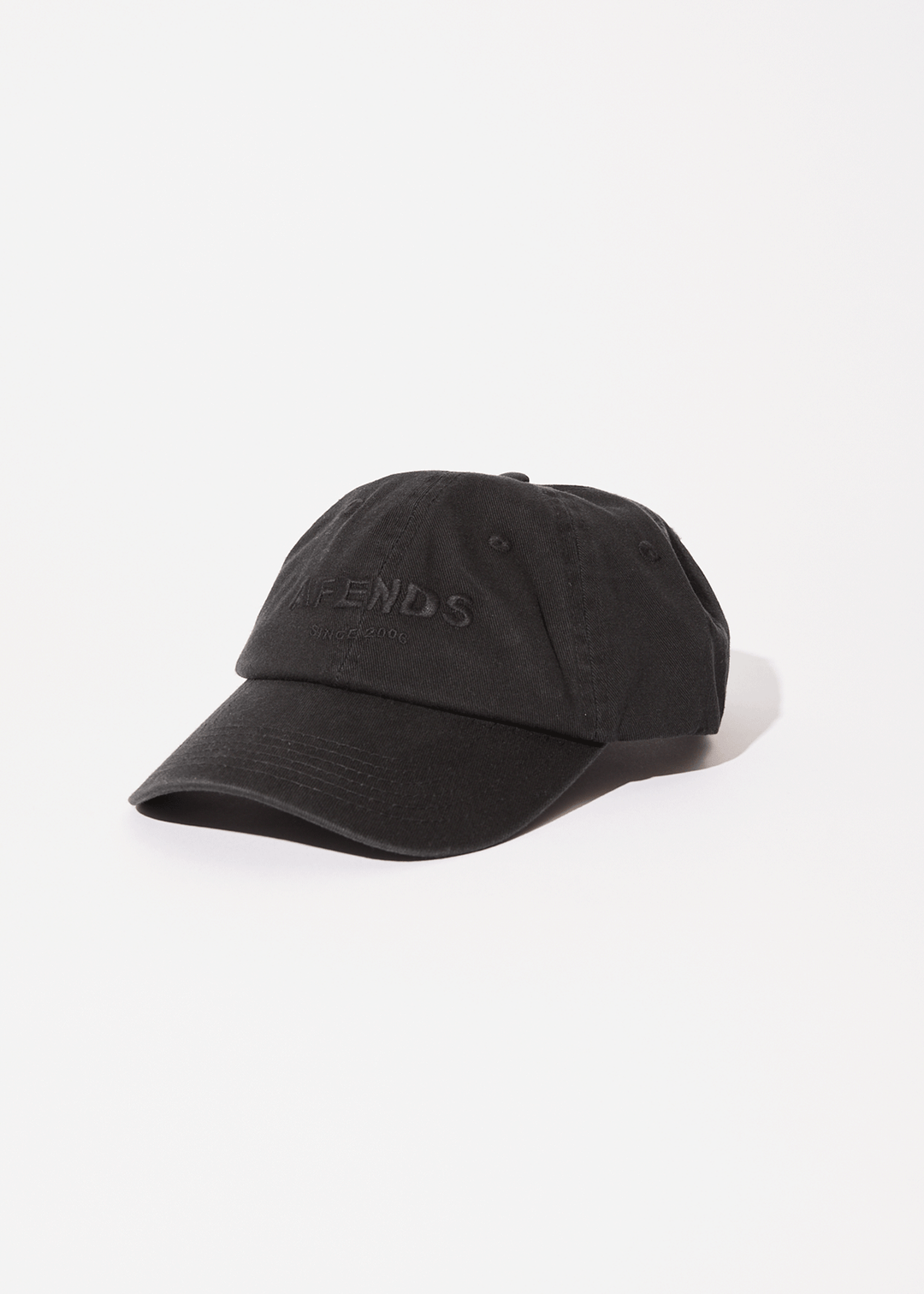 AFENDS Mens Questions - Six Panel Cap - Washed Black 