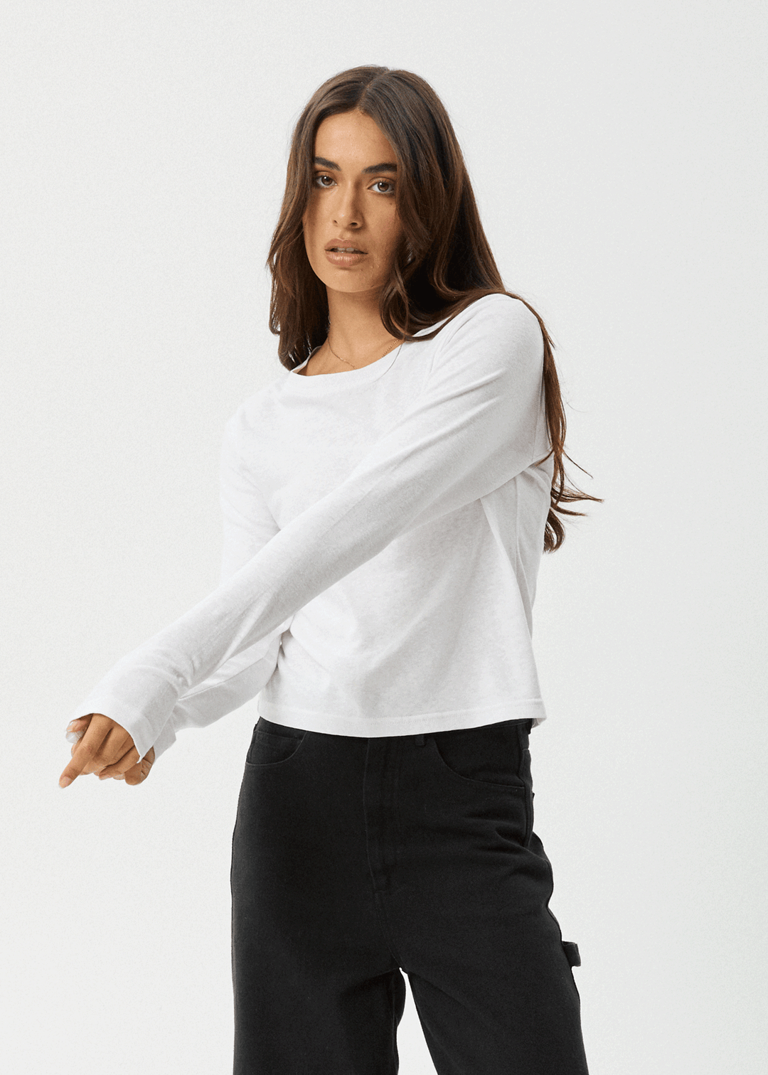 AFENDS Womens Elevate - Long Sleeve Tee - White 