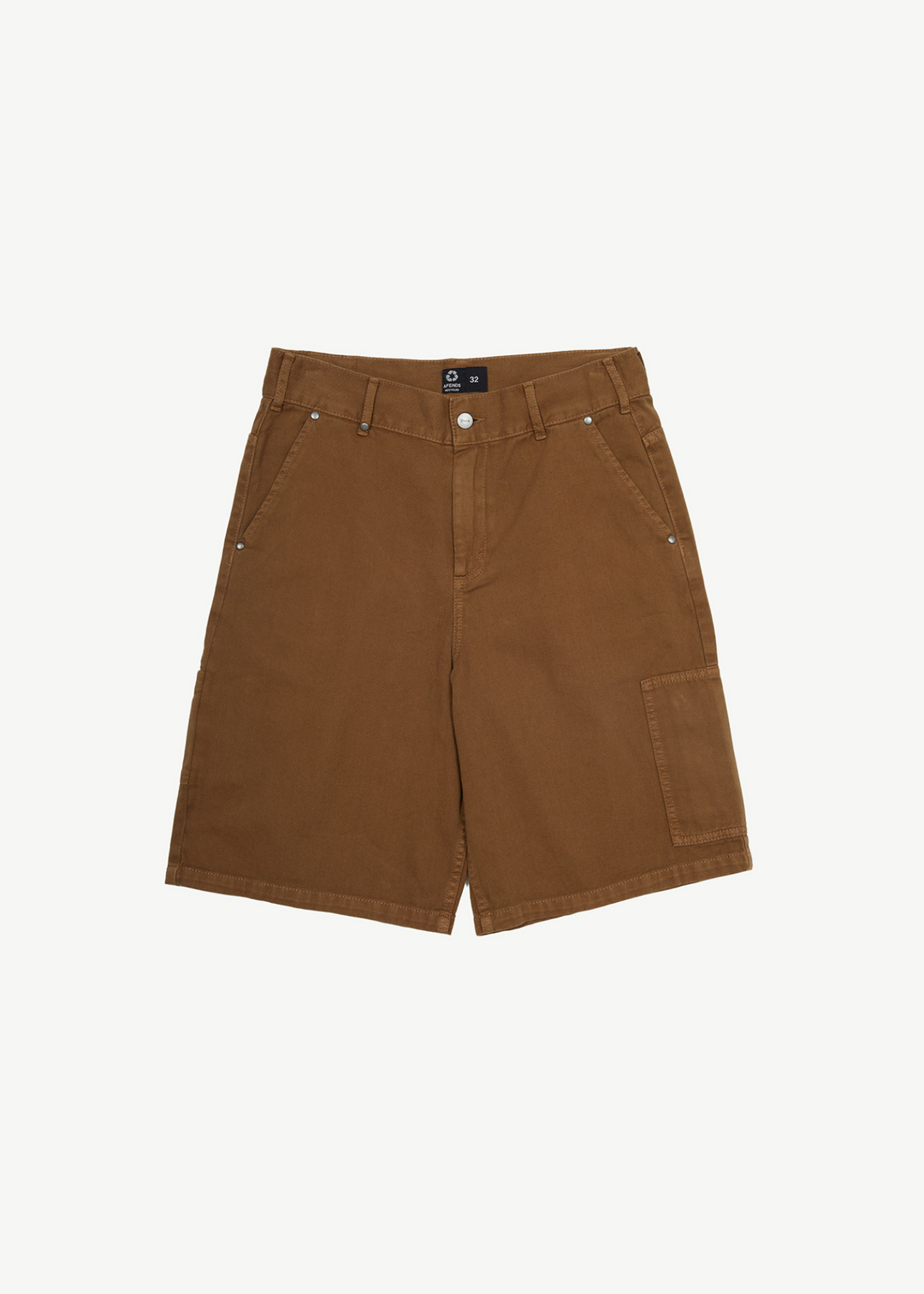 AFENDS Mens Harper - Carpenter Shorts 22" - Toffee 