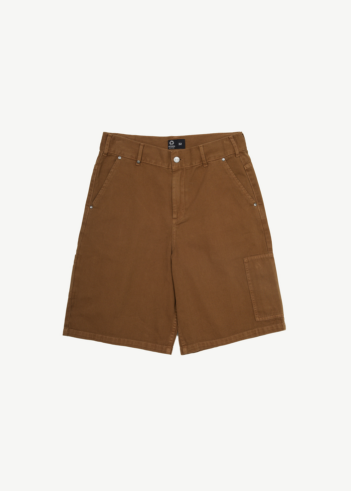 Afends Mens Harper - Recycled Carpenter Shorts - Toffee 