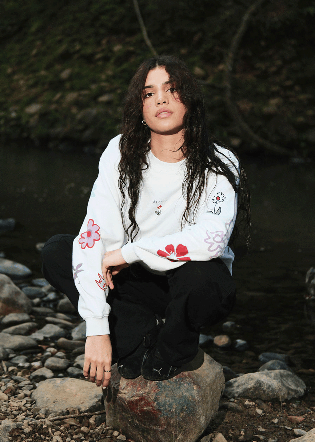 AFENDS Womens Flourish - Crew Neck Jumper - White