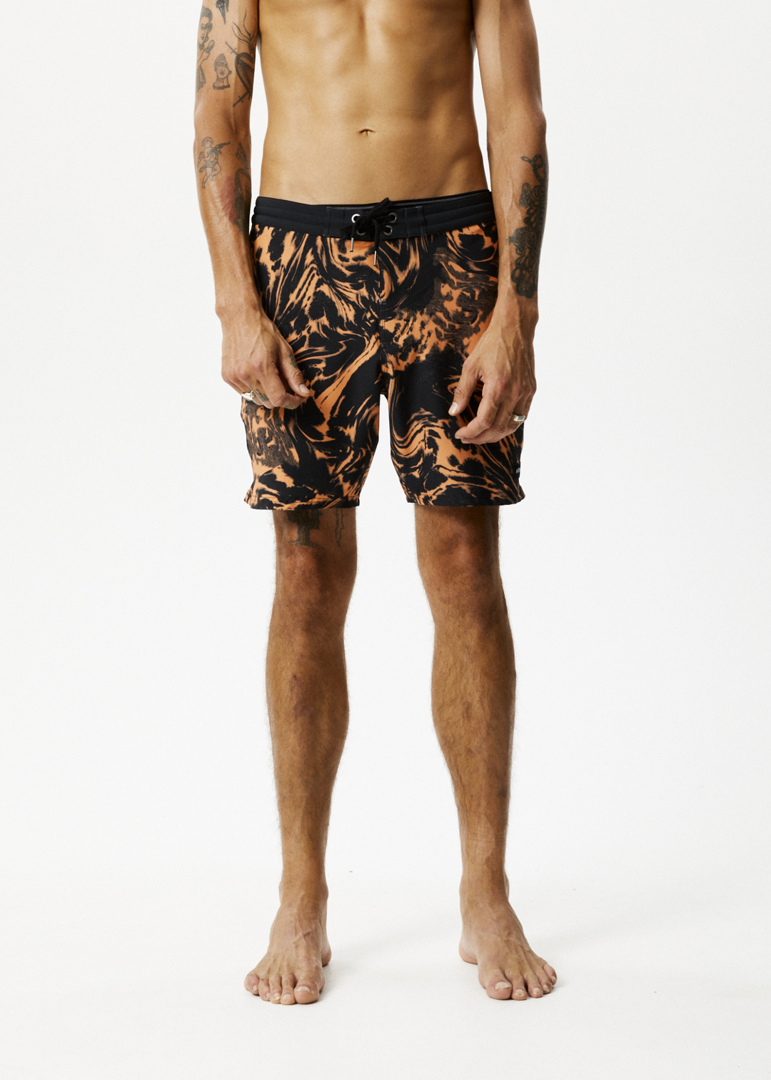 AFENDS Mens Marble - Boardshorts 18" - Black 