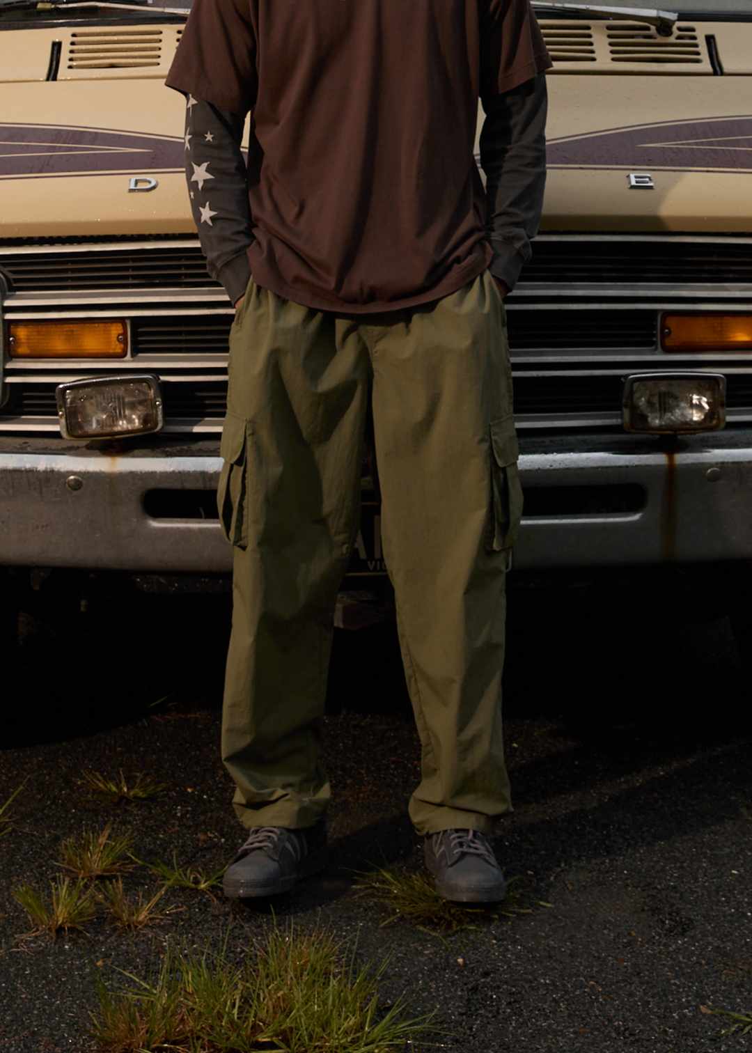 AFENDS Mens Badlands - Cargo Pants - Military 