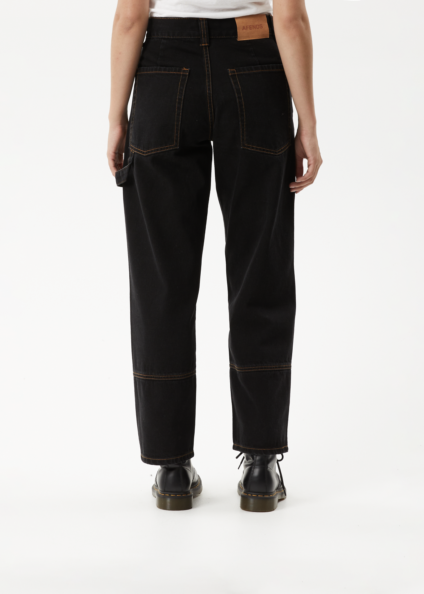 AFENDS Womens Estrella - Denim Wide Leg Jean - Black