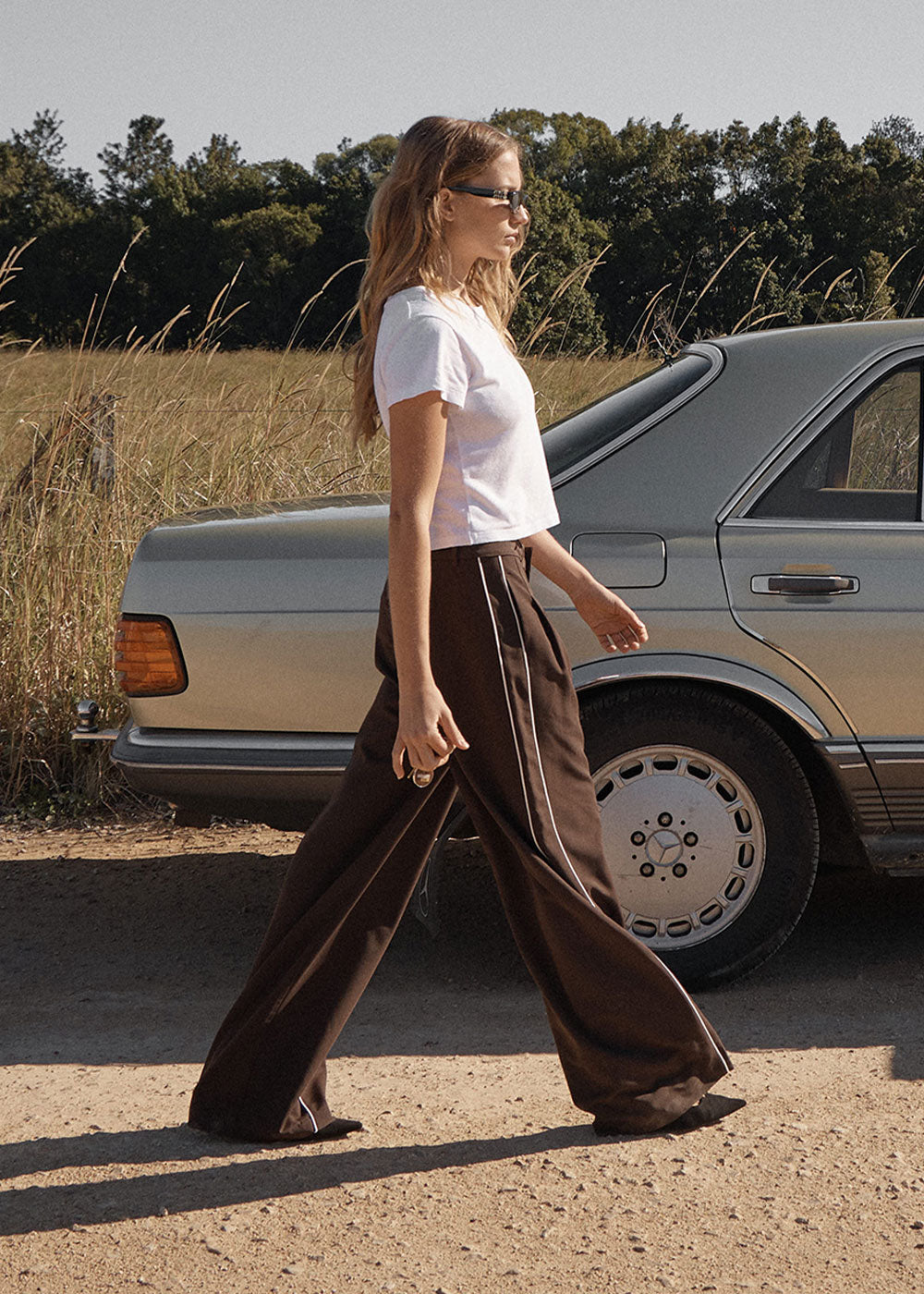 AFENDS Womens Dita - Low Rise Trouser - Coffee