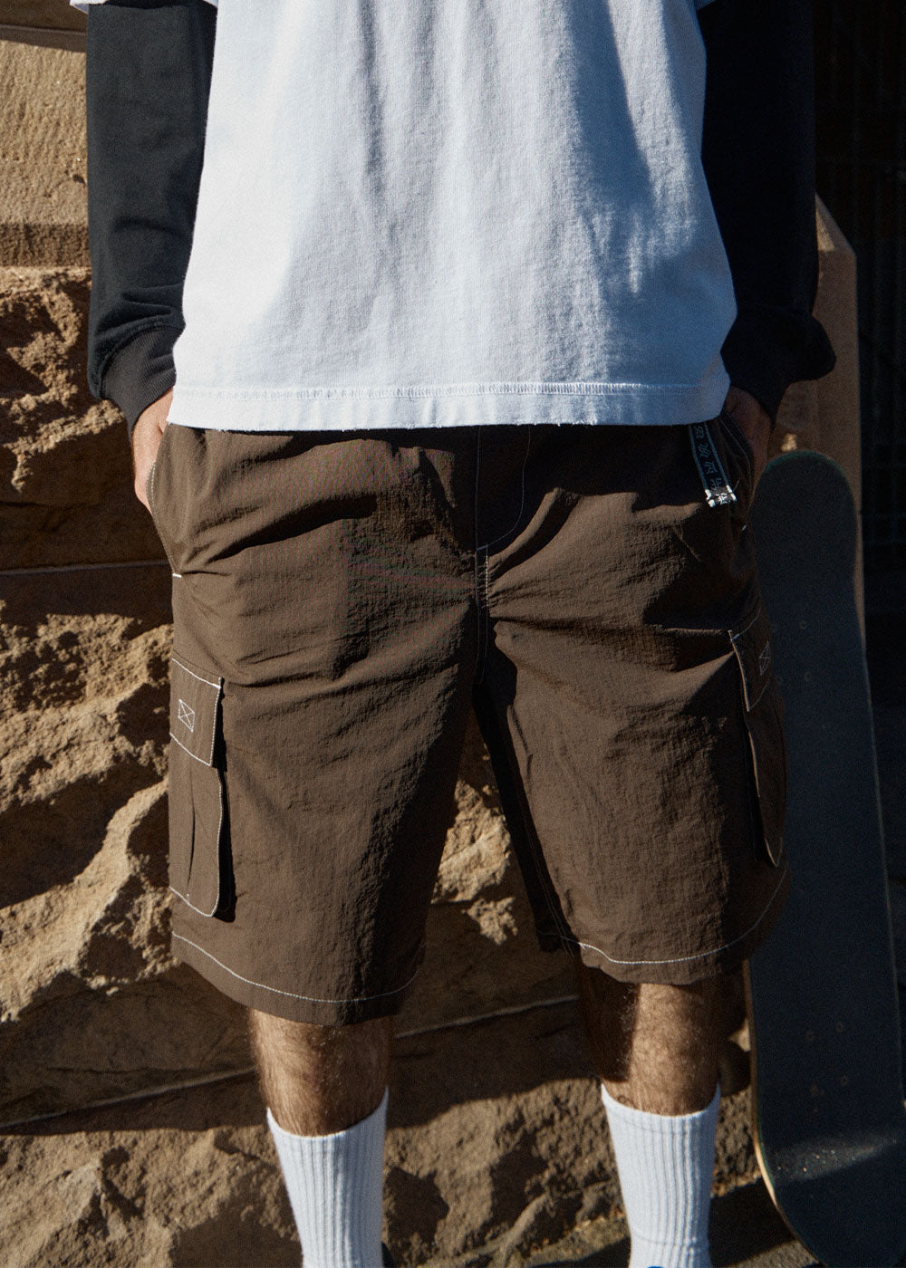 AFENDS Mens Equipment - Cargo Short 22" - Coffee