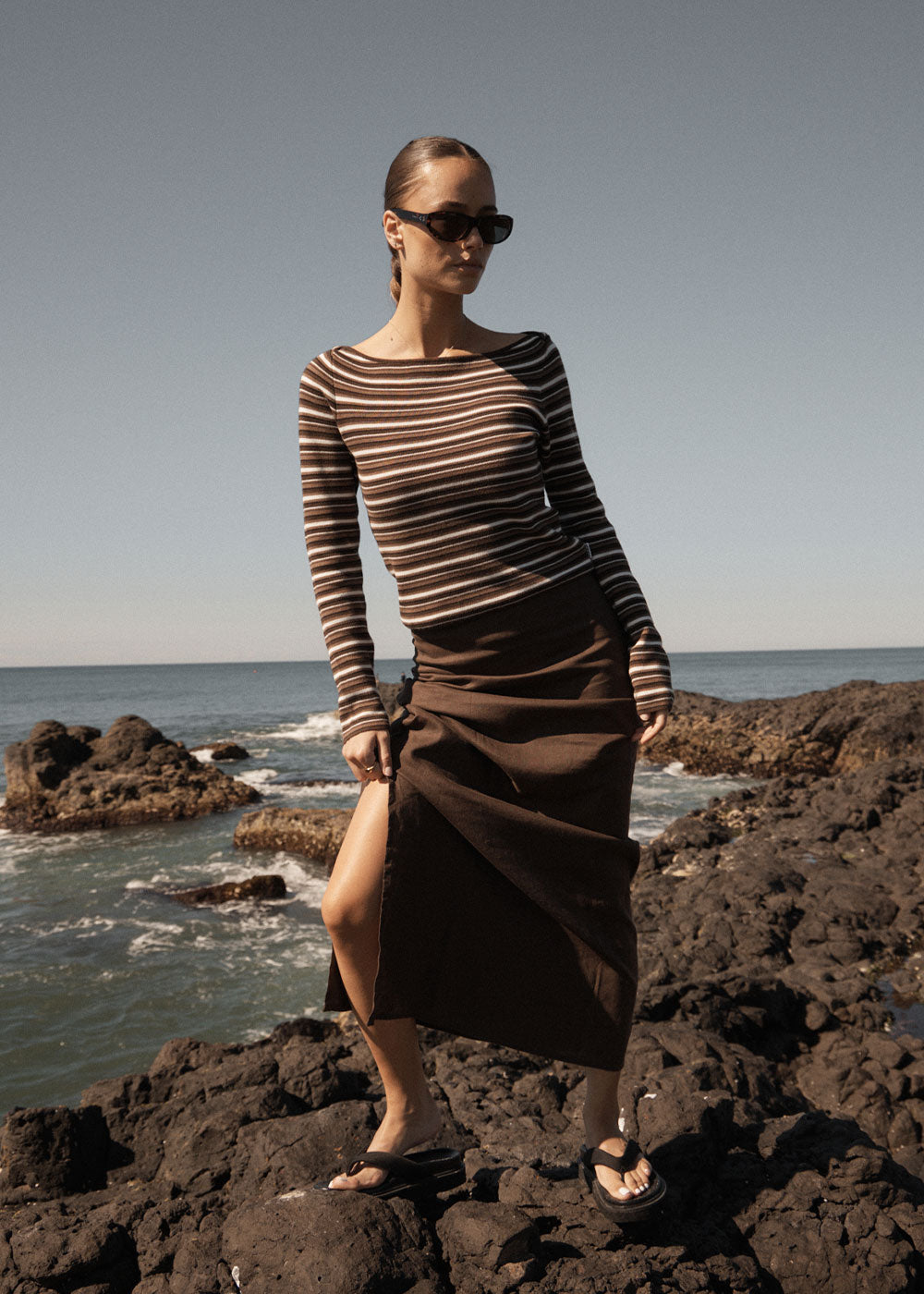 AFENDS Womens Lilo - Maxi Skirt - Coffee