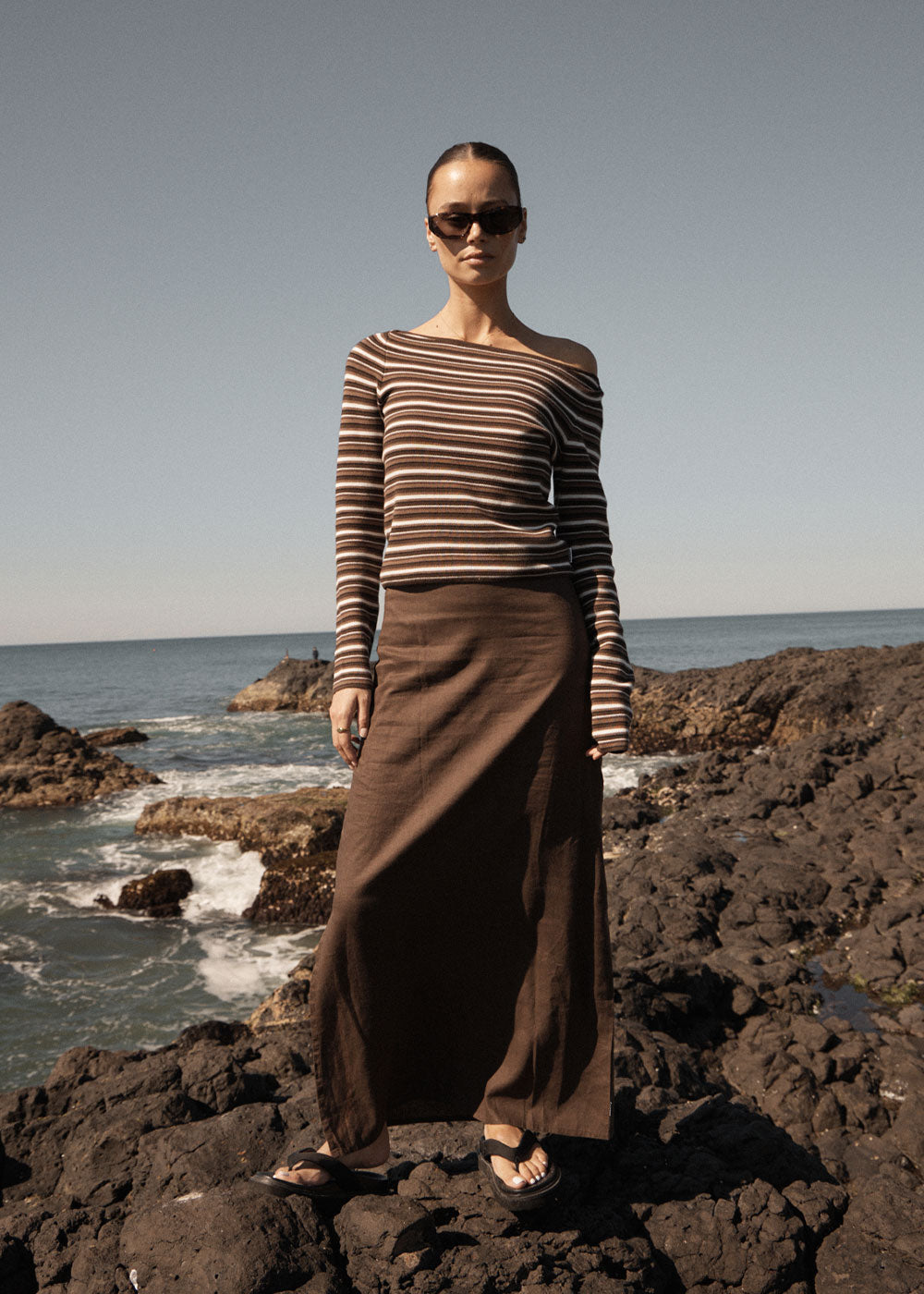 AFENDS Womens Lilo - Maxi Skirt - Coffee