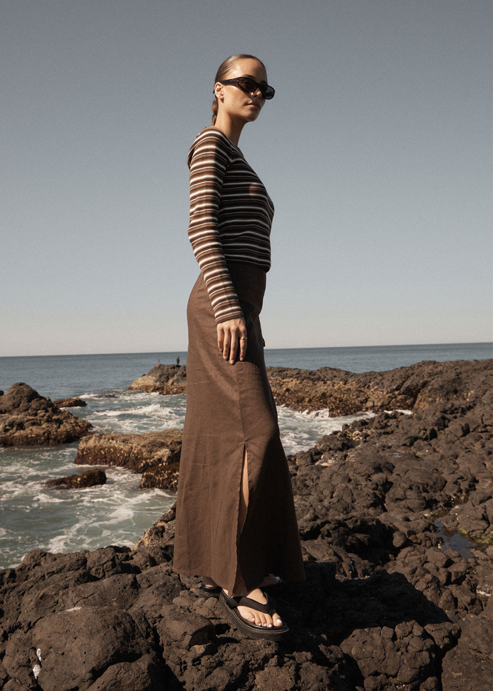 AFENDS Womens Lilo - Maxi Skirt - Coffee
