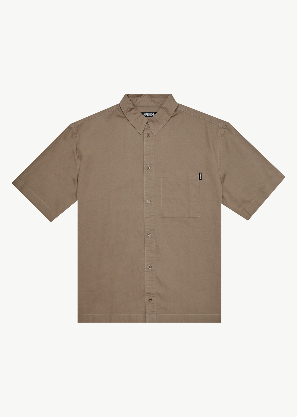 AFENDS Mens Everyday - Short Sleeve Shirt - Fossil