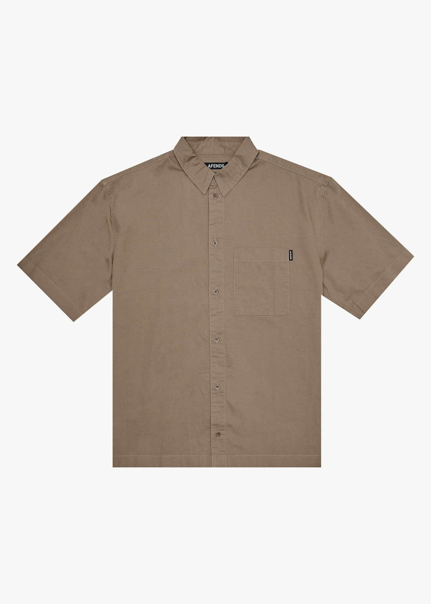 AFENDS Mens Everyday - Short Sleeve Shirt - Fossil