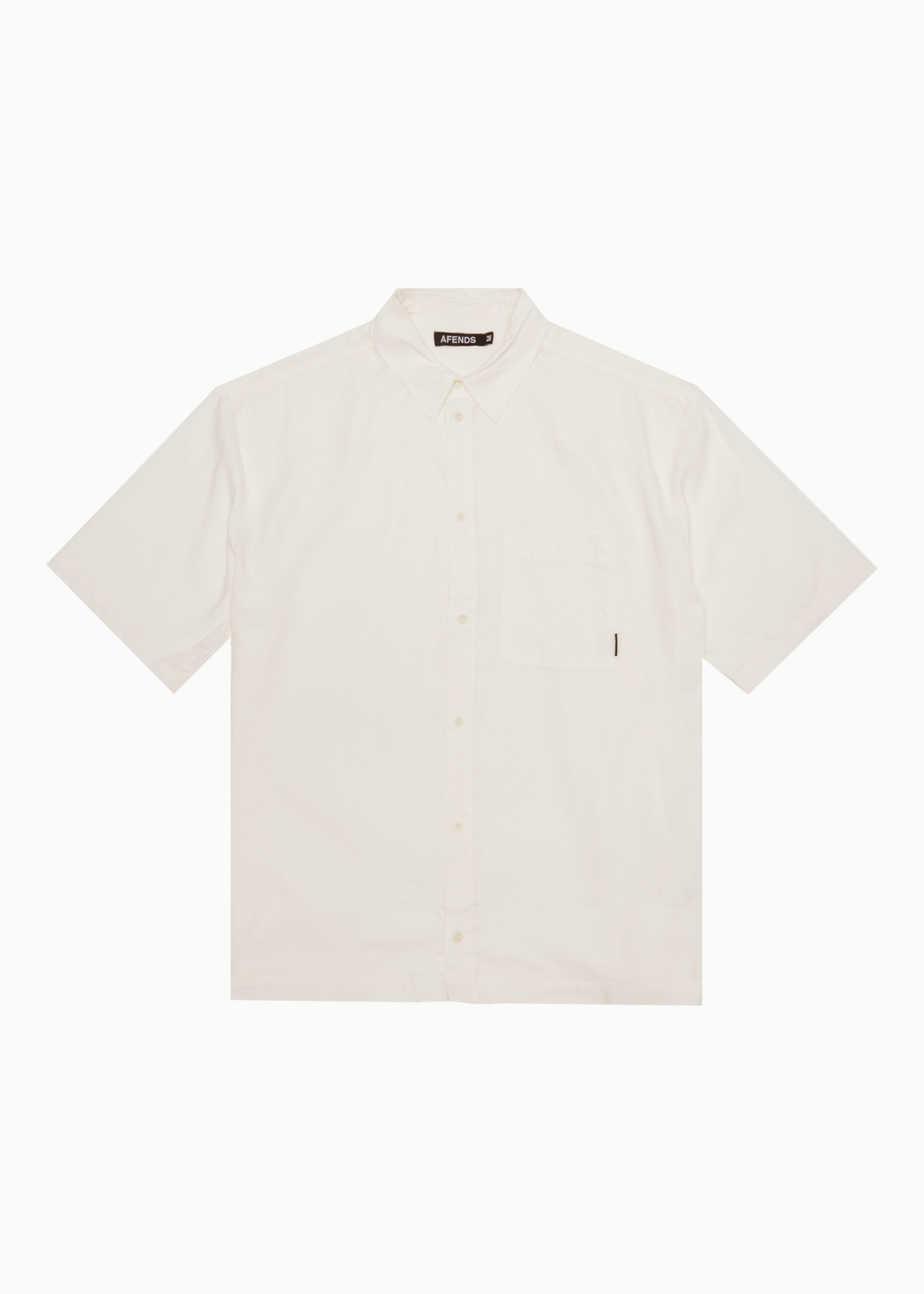AFENDS Mens Everyday - Short Sleeve Shirt - Off White