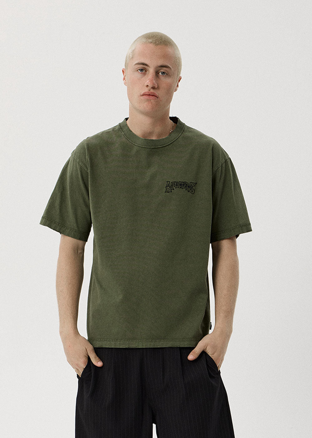 AFENDS Goddess - Heavyweight Boxy Tee - Washed Cypress