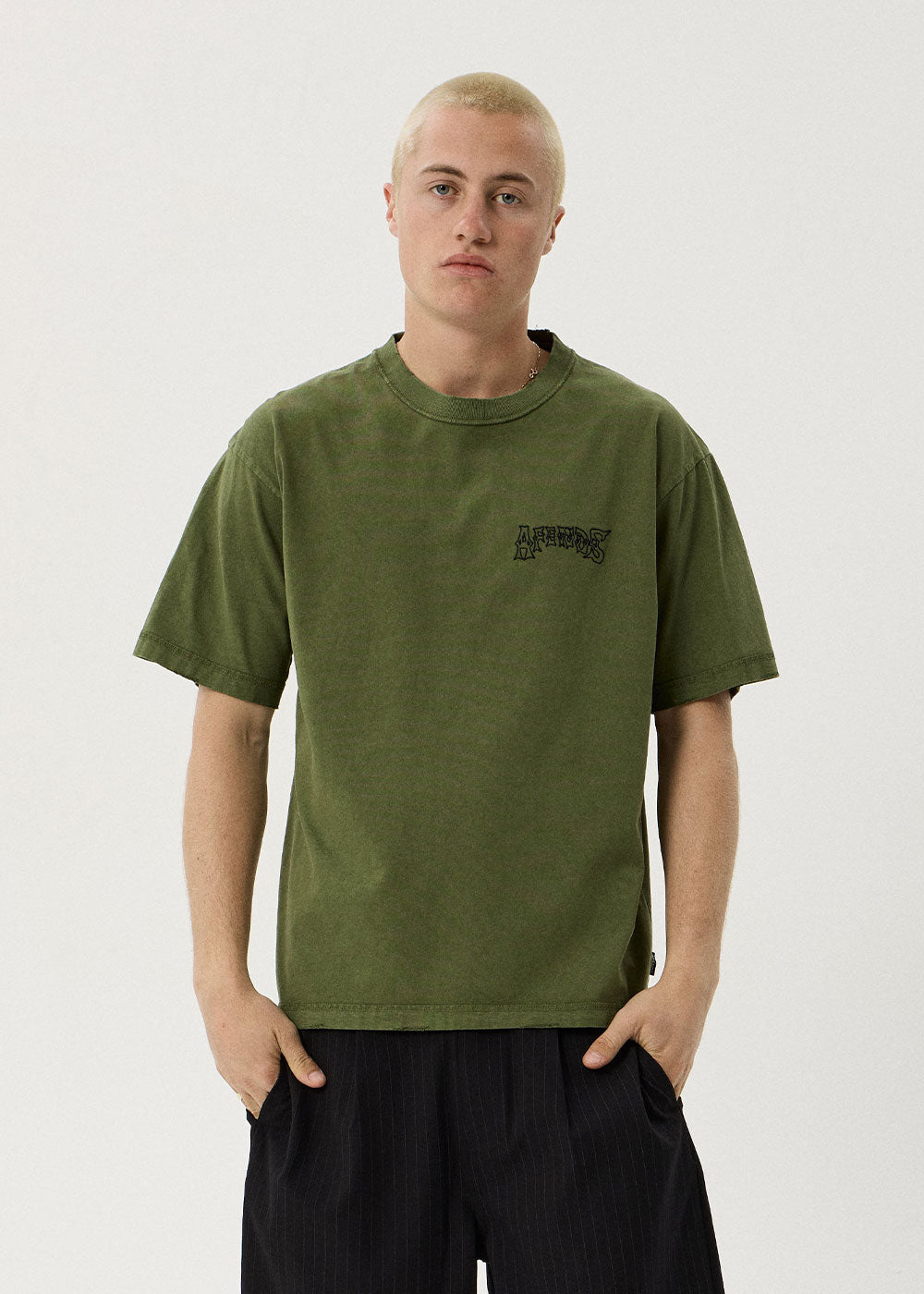 AFENDS Goddess - Heavyweight Boxy Tee - Washed Cypress