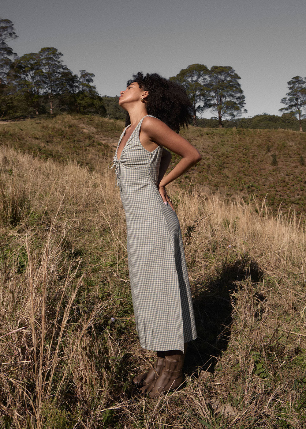 AFENDS Womens Izzy - Maxi Dress - Vice Alpine Check