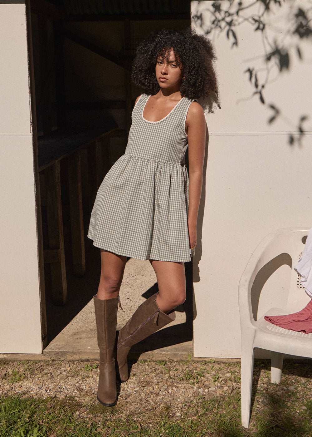 AFENDS Womens Jesse - Mini Dress - Vice Alpine Check