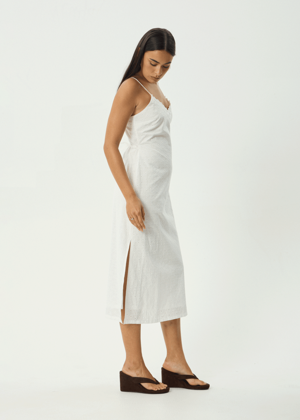 AFENDS Womens Kindred - Midi Dress - White
