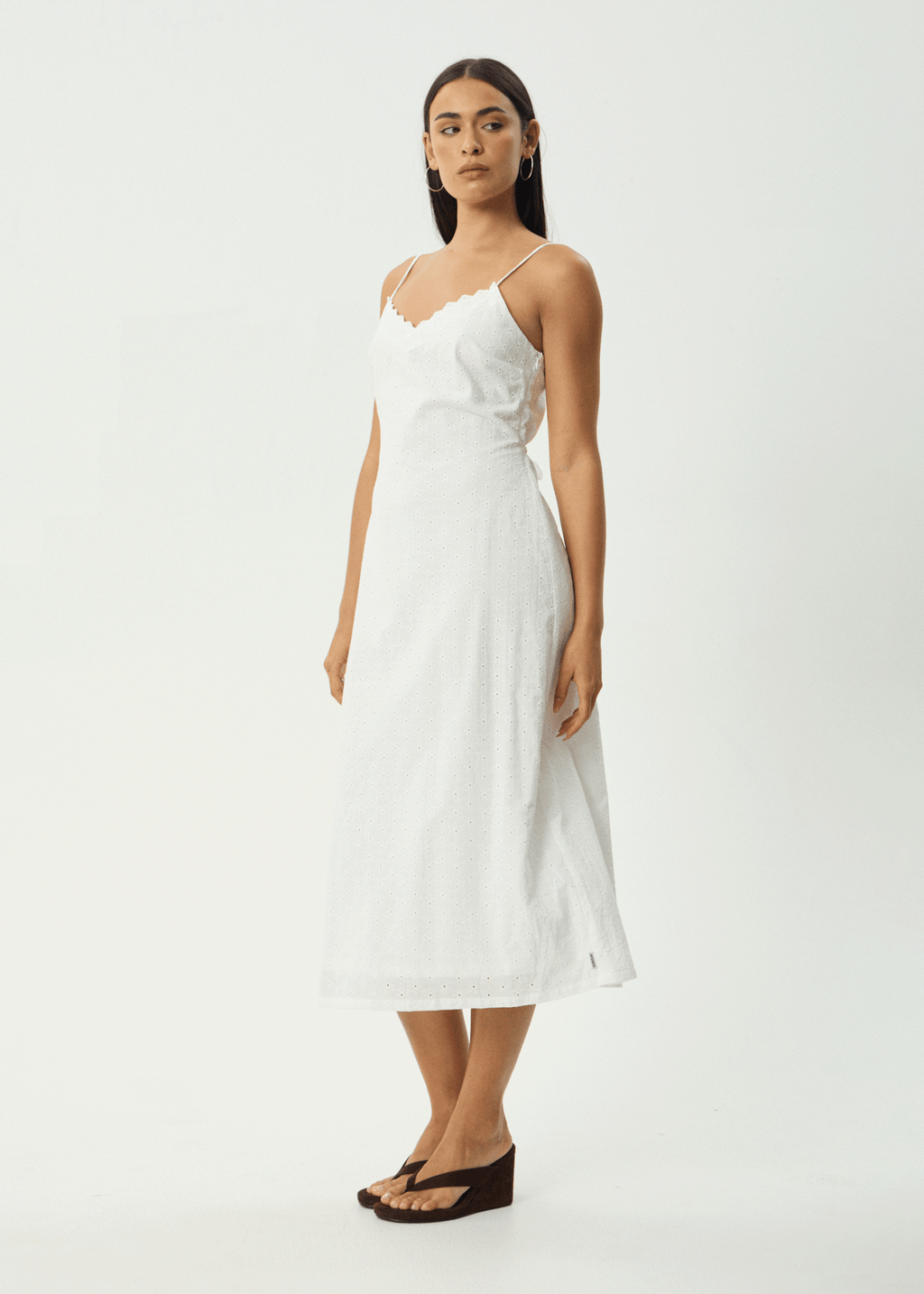 AFENDS Womens Kindred - Midi Dress - White