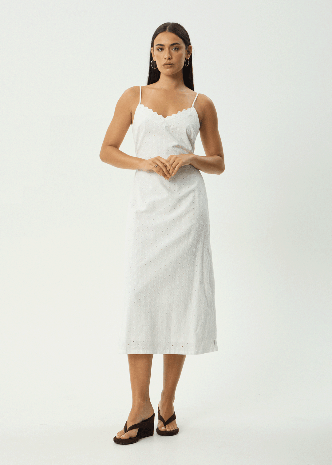 AFENDS Womens Kindred - Midi Dress - White
