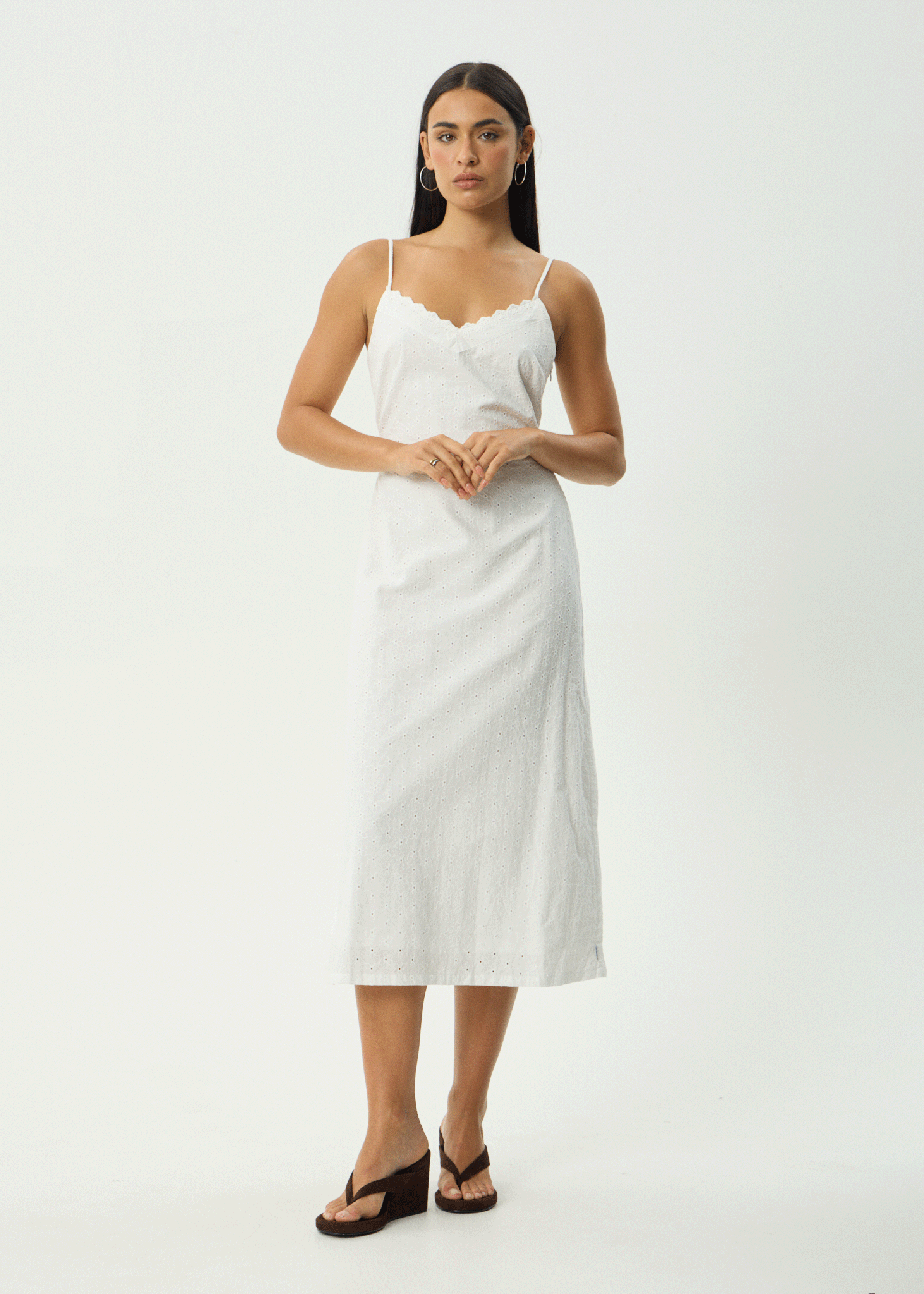 AFENDS Womens Kindred - Midi Dress - White