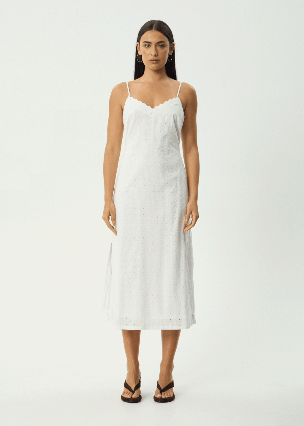 AFENDS Womens Kindred - Midi Dress - White