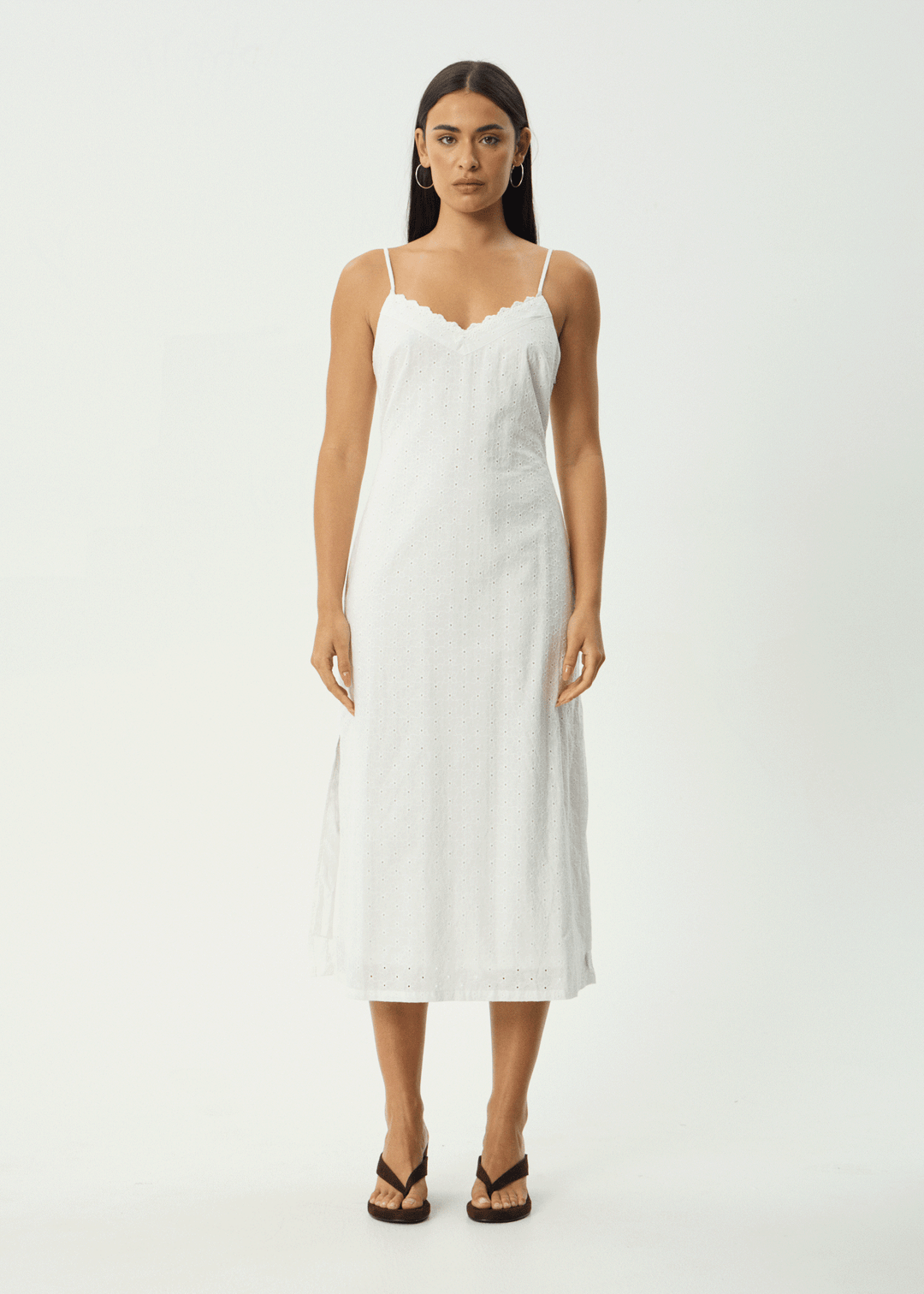 AFENDS Womens Kindred - Midi Dress - White