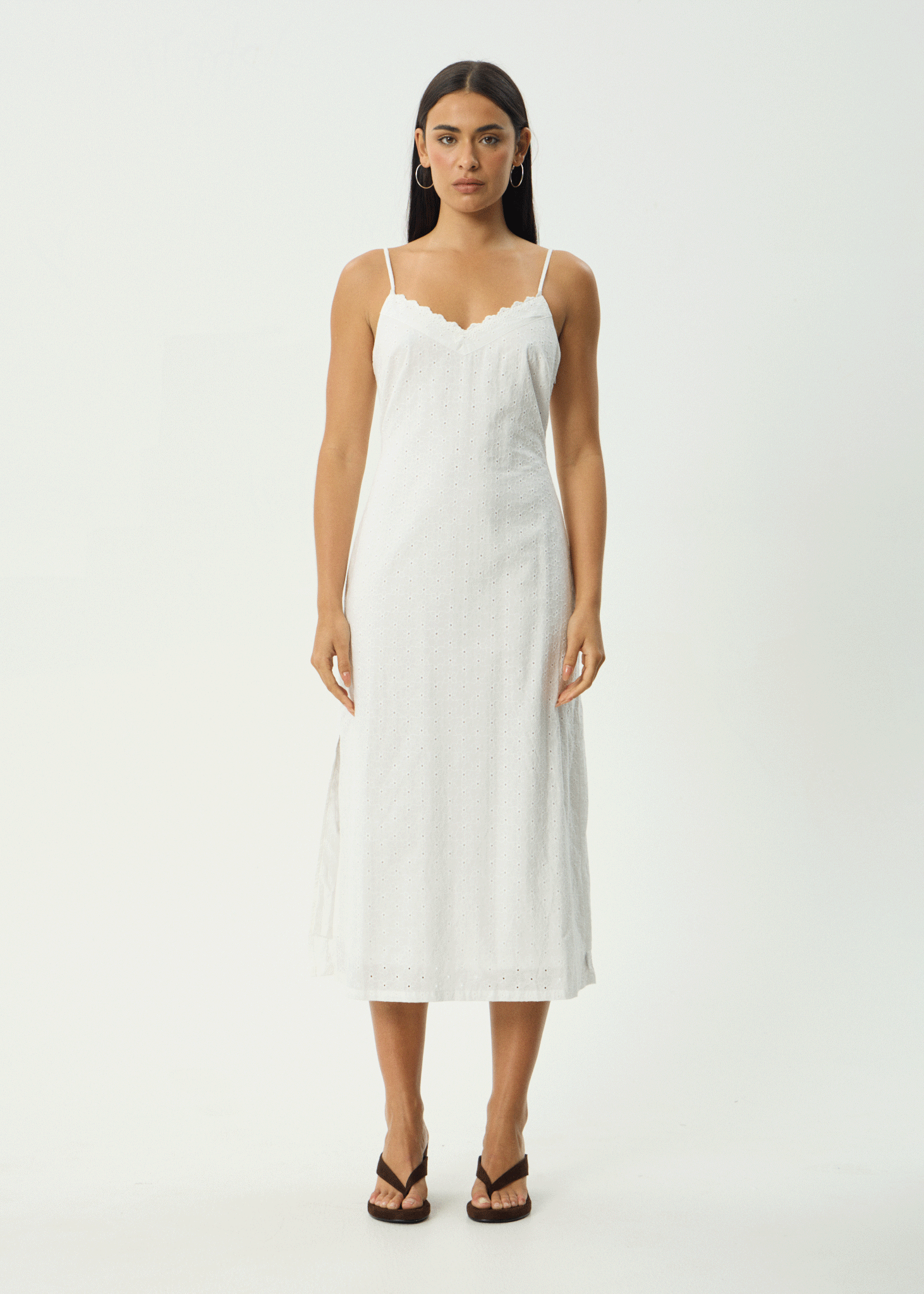 AFENDS Womens Kindred - Midi Dress - White