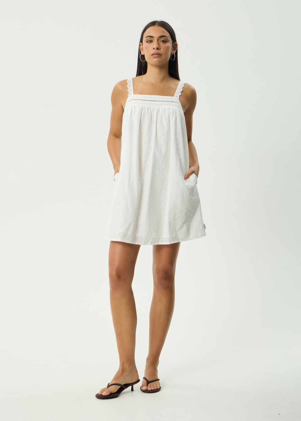 AFENDS Womens Kindred - Mini Dress - White