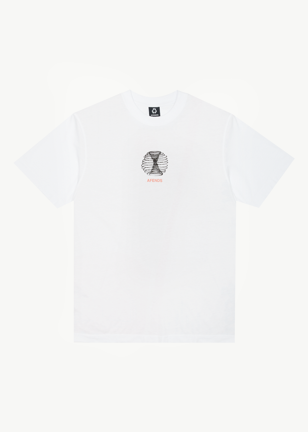 AFENDS Mens Agenda - Retro Graphic T-Shirt - White 