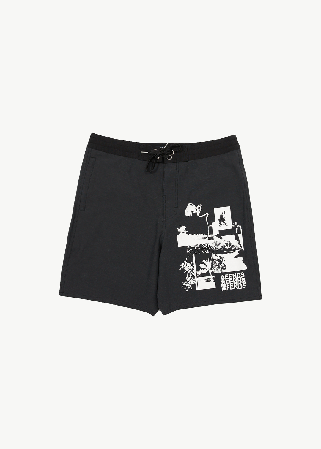 AFENDS Mens Collage - Boardshorts 18" - Charcoal 