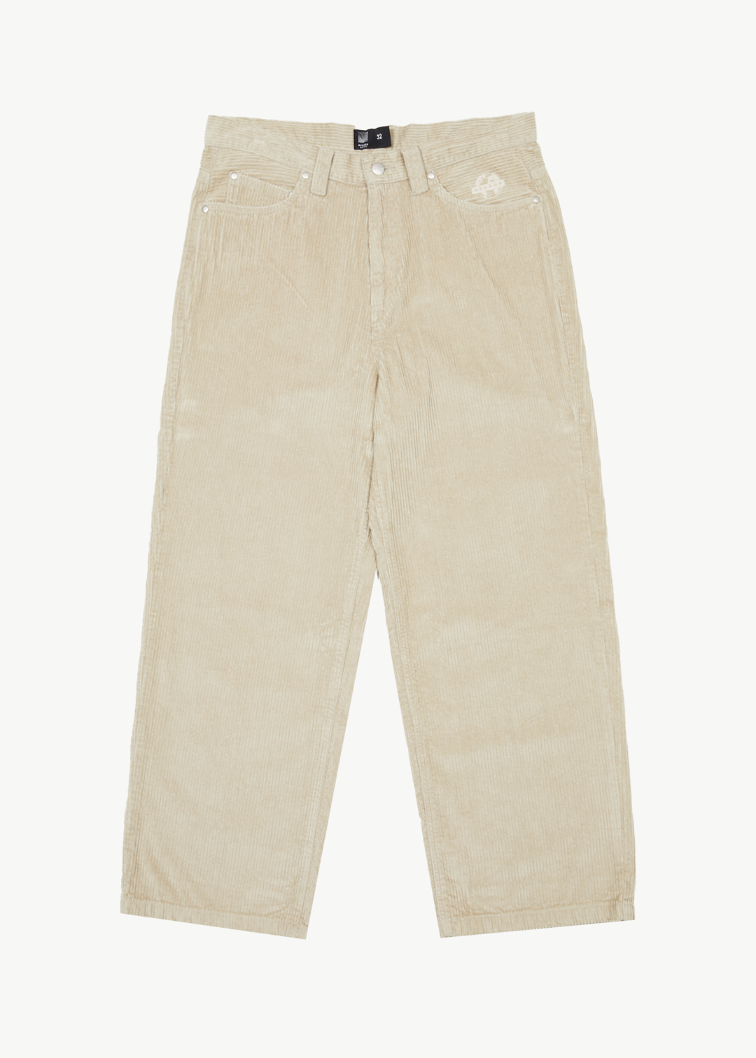 AFENDS Mens Pablo - Corduroy Baggy Pants - Dark Ecru 