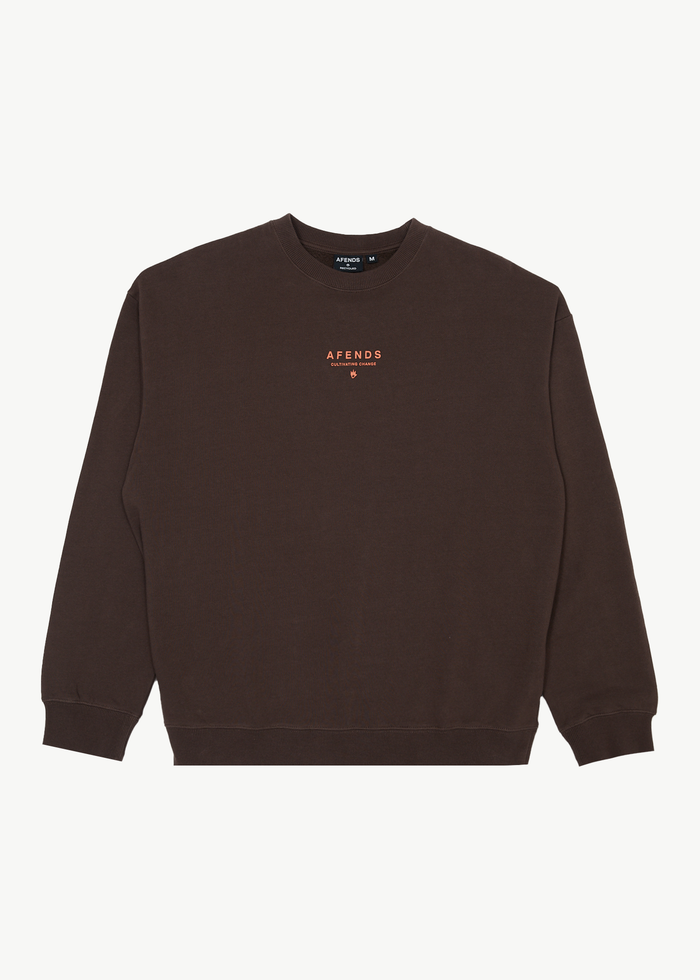 Afends Mens Space - Crew Neck - Coffee 