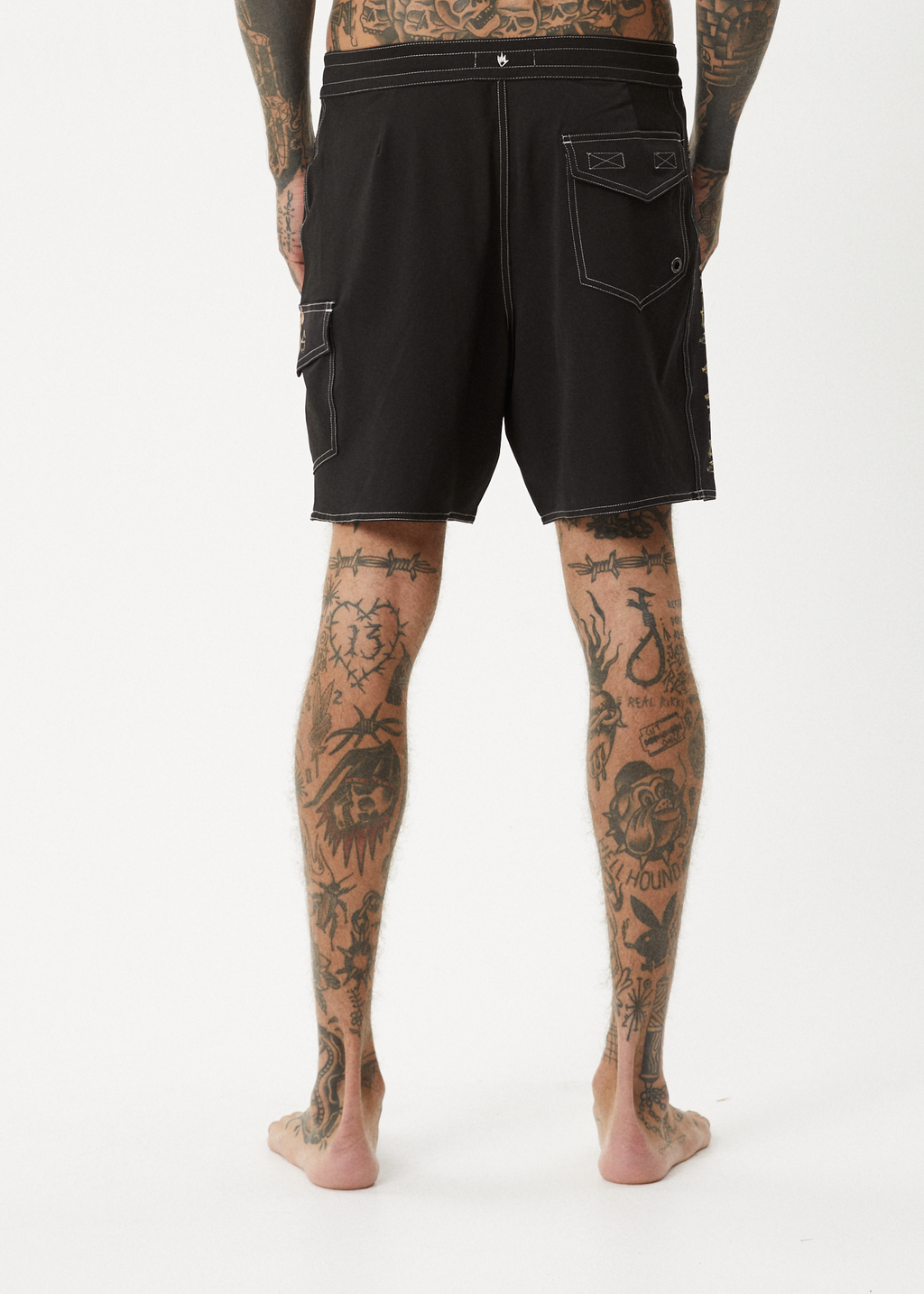 AFENDS Mens Crashed Out - Surf Related Boardshort 18" - Black