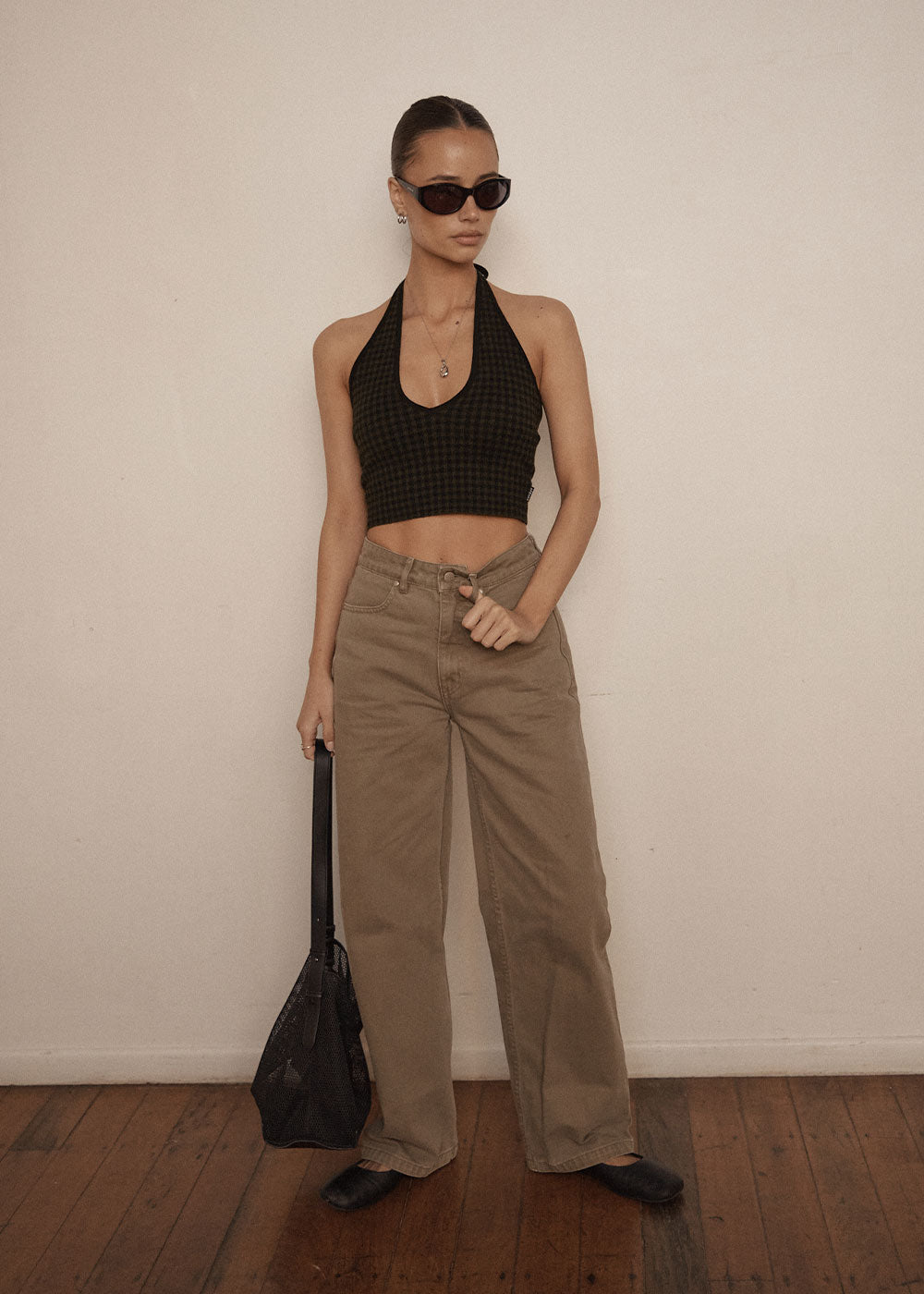 AFENDS Womens Bella - Denim Wide Leg Jean - Washed Olive