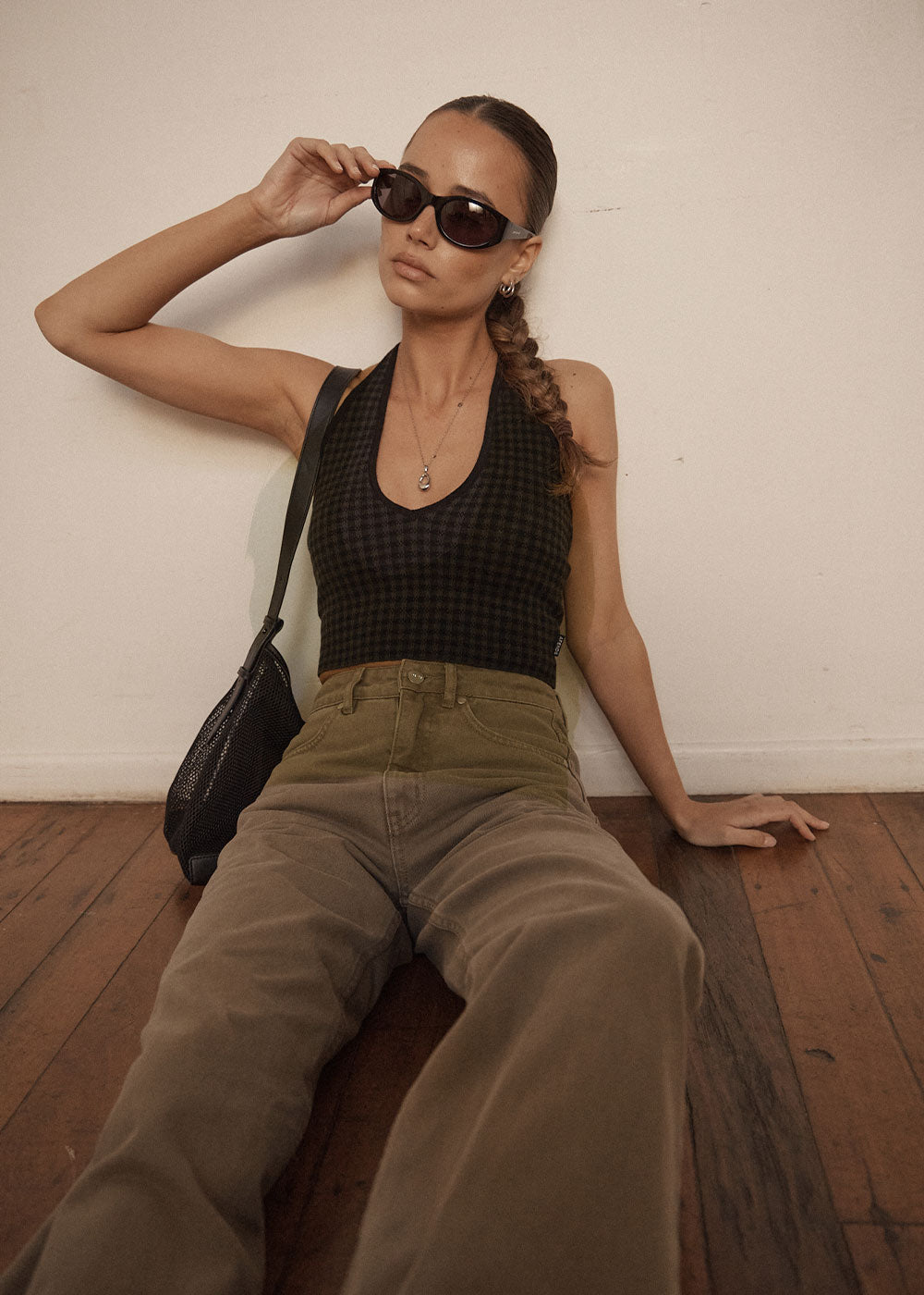 AFENDS Womens Bella - Denim Wide Leg Jean - Washed Olive