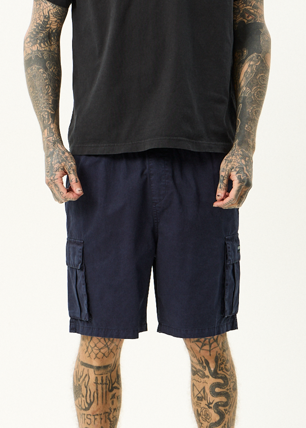AFENDS Mens Overdie - Oversized Cargo Short 20" - Deep Sea