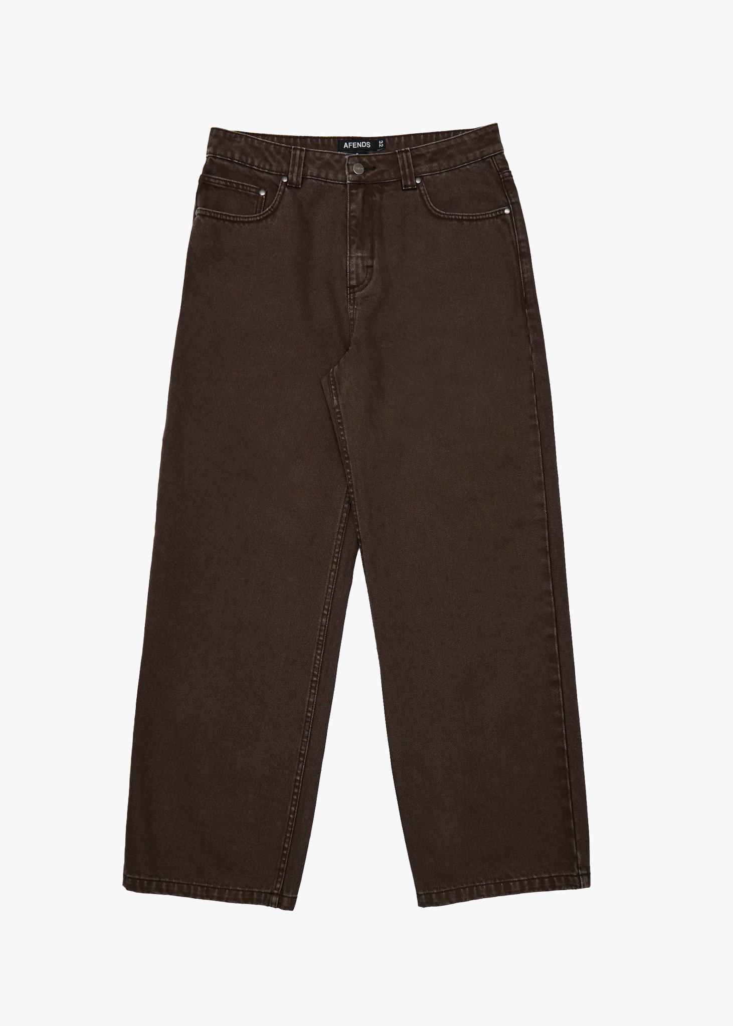AFENDS Mens Pablo - Denim Baggy Fit Jean - Washed Coffee