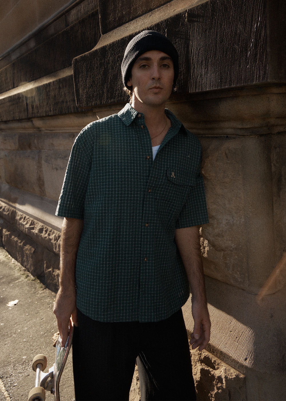 AFENDS Mens Reverb - Short Sleeve Shirt - Pine Check