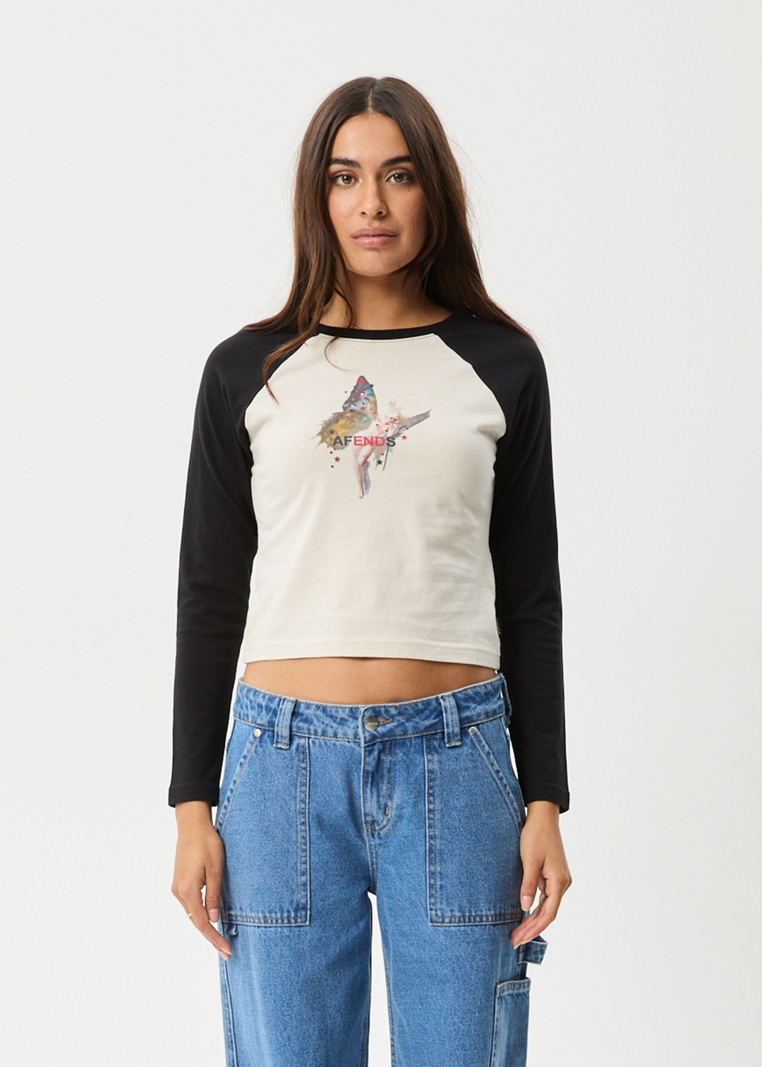 AFENDS Womens Pixie - Long Sleeve Tee - Moonbeam