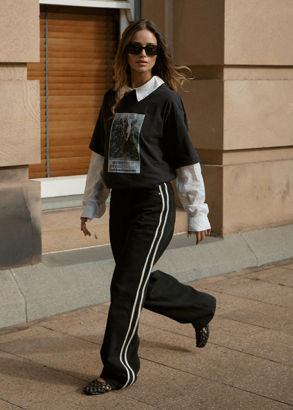 AFENDS Mens Research - Heavyweight Boxy Tee - Stone Black