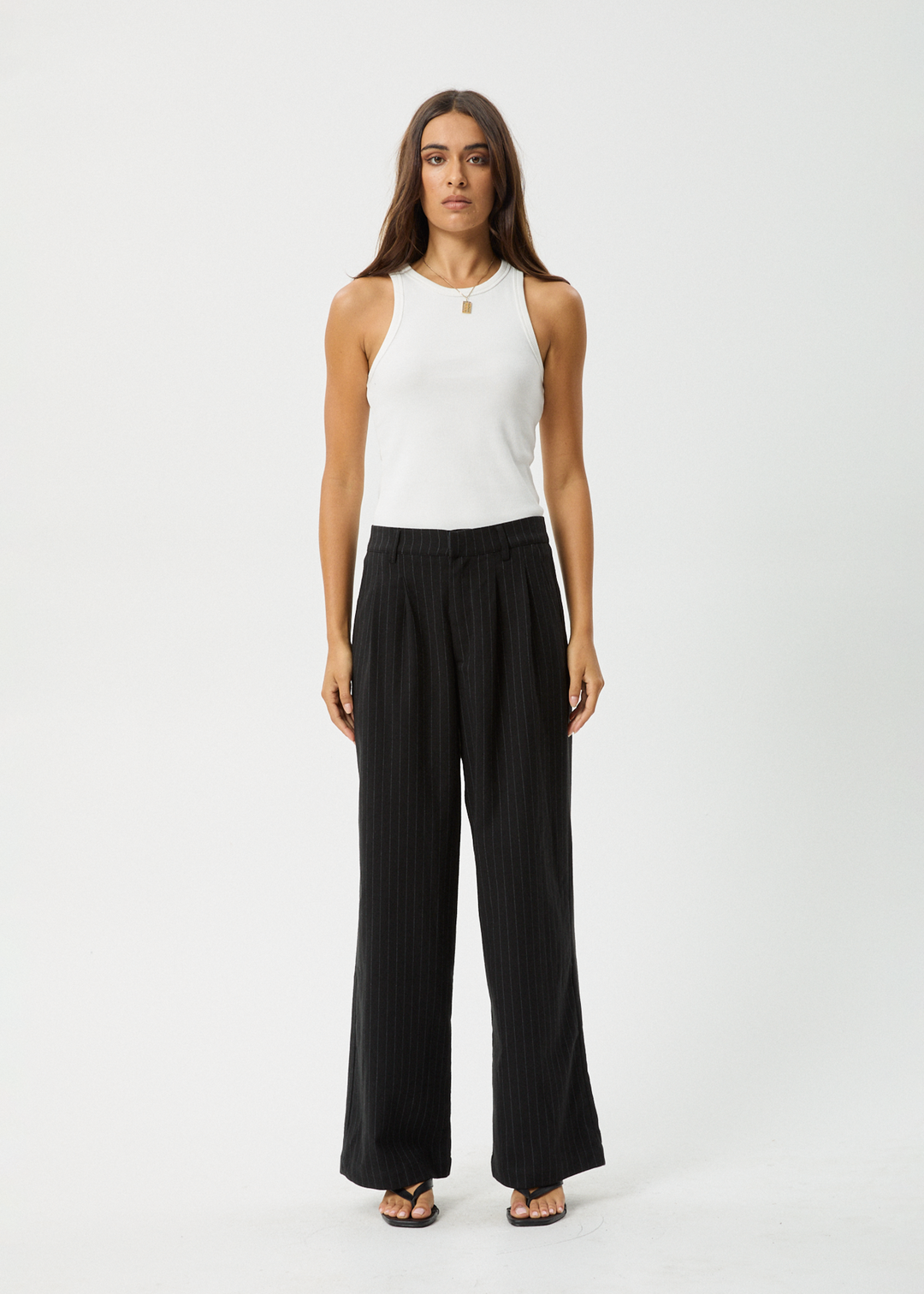 AFENDS Womens Business - Pleat Trouser - Black 