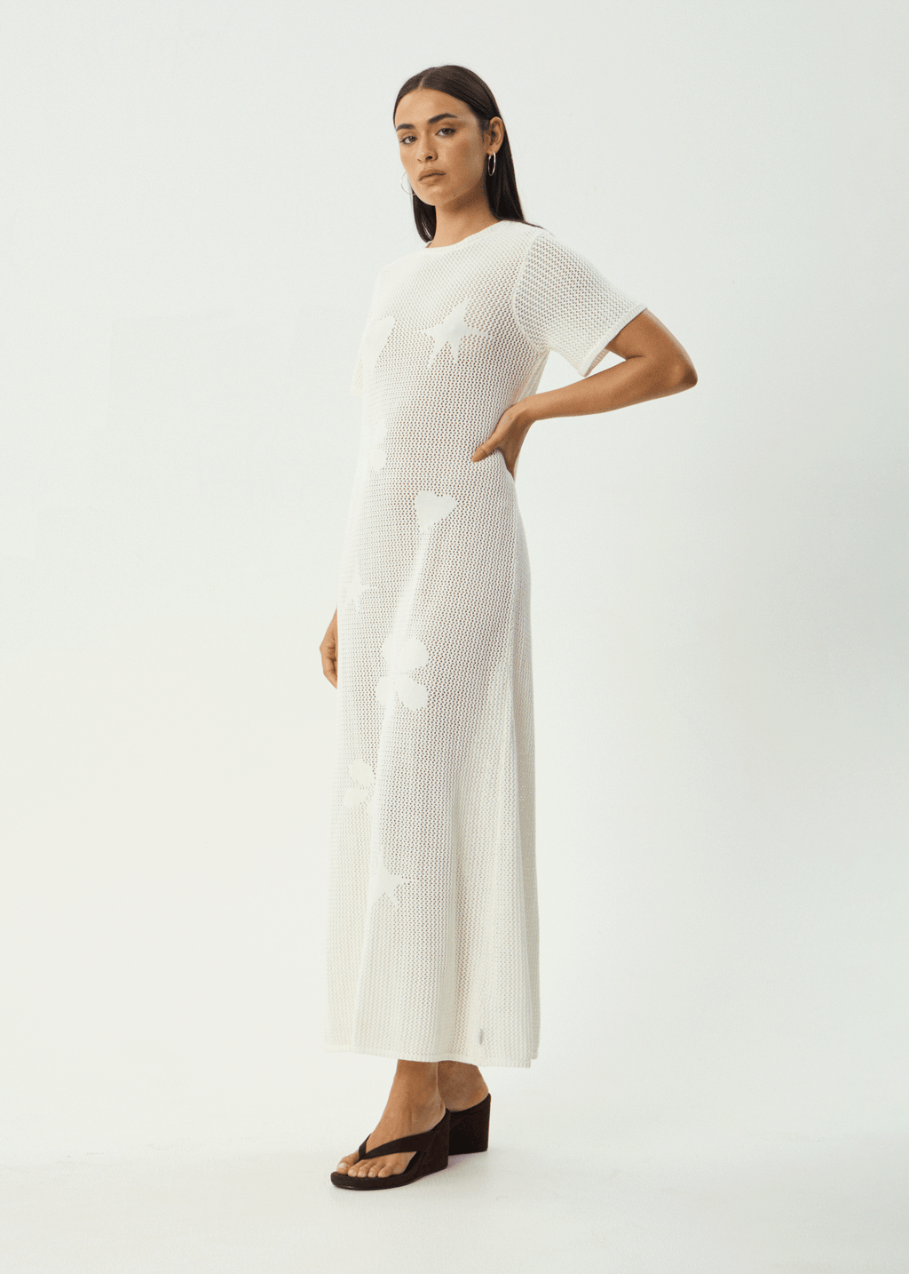 AFENDS Womens Riley - Knit Maxi Dress - White