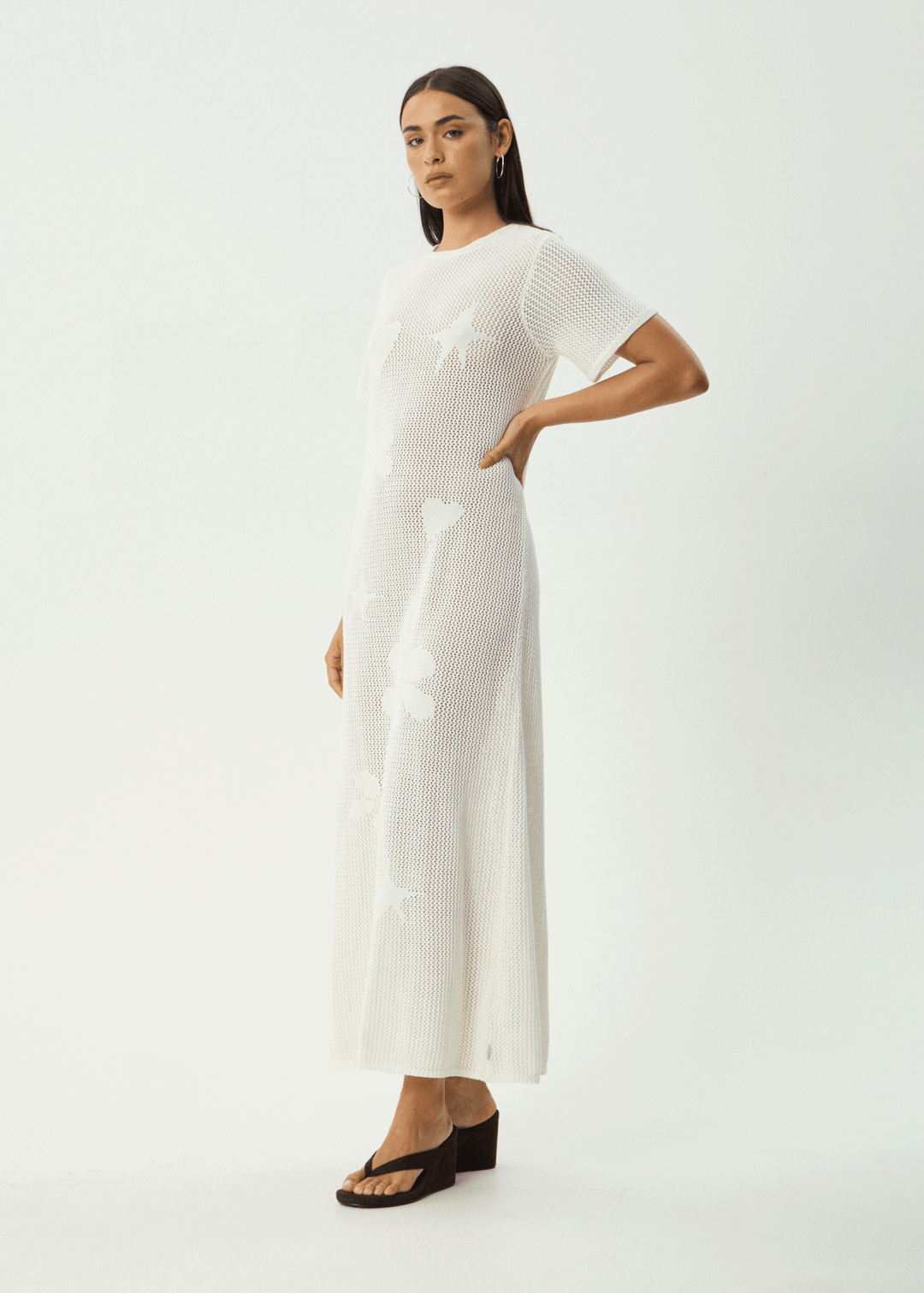 AFENDS Womens Riley - Knit Maxi Dress - White