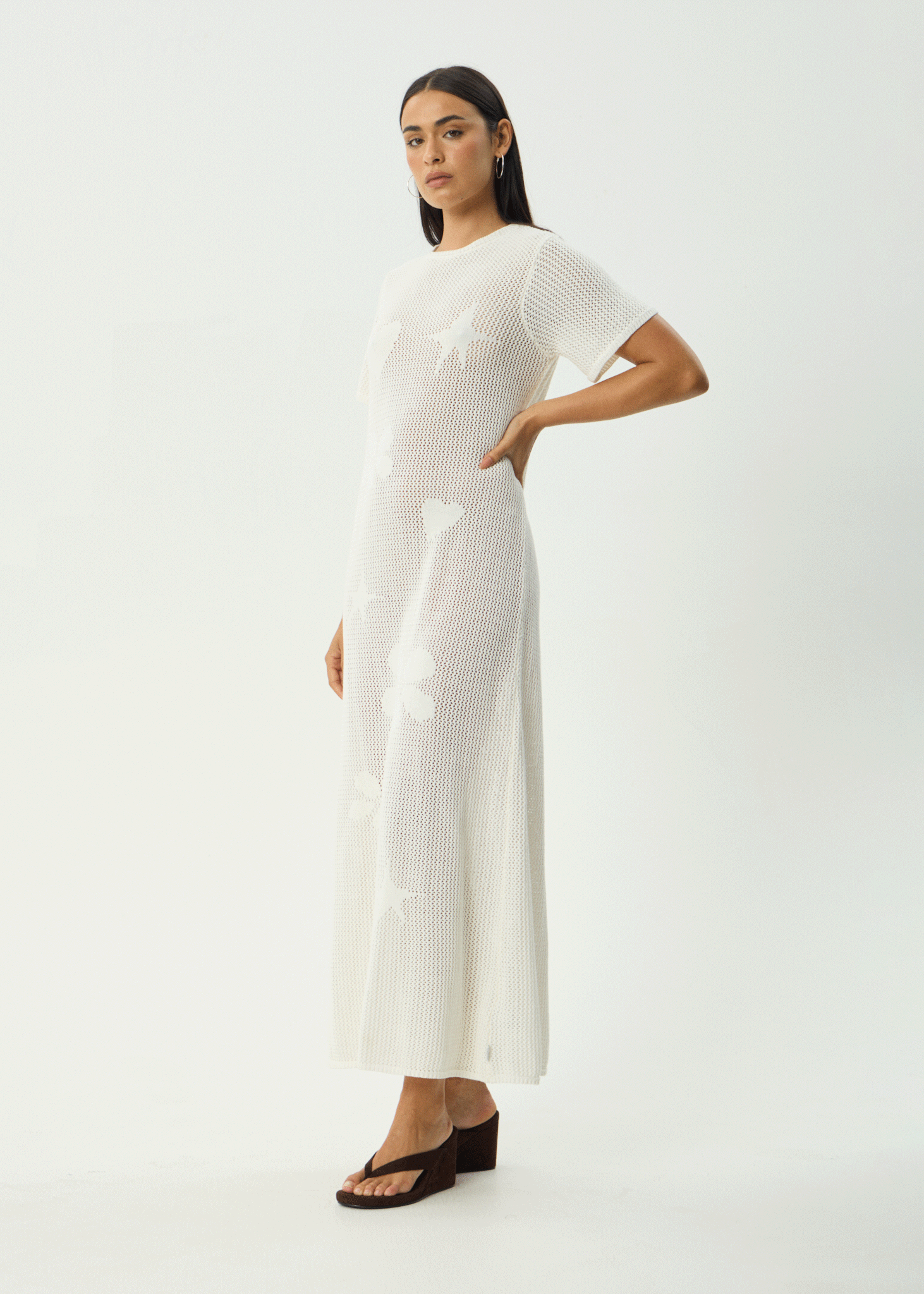 AFENDS Womens Riley - Knit Maxi Dress - White