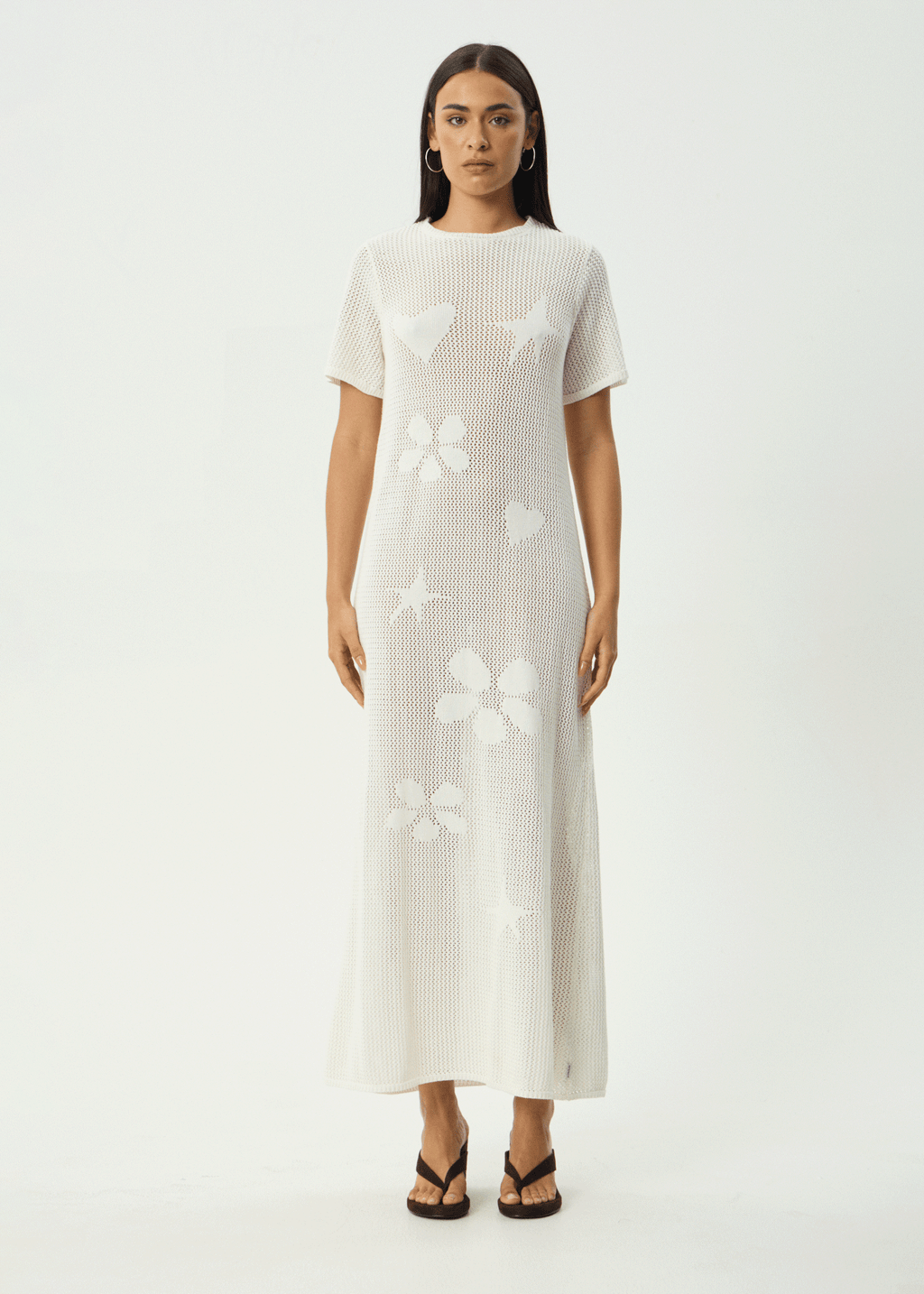 AFENDS Womens Riley - Knit Maxi Dress - White