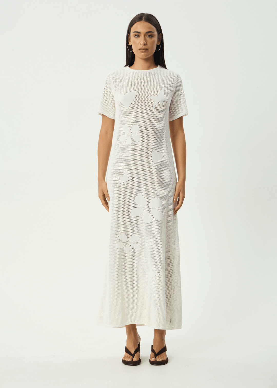 AFENDS Womens Riley - Knit Maxi Dress - White