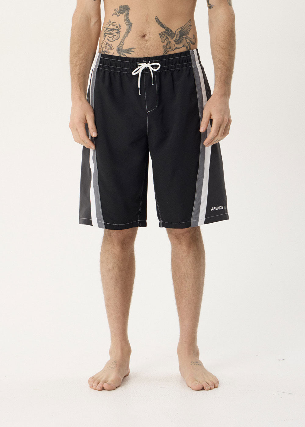 AFENDS Mens Tallows - Swim Short 22" - Black