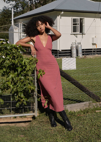 AFENDS Womens Tully - Seersucker Maxi Dress - Indy Rose Check